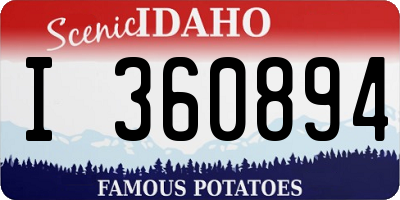 ID license plate I360894