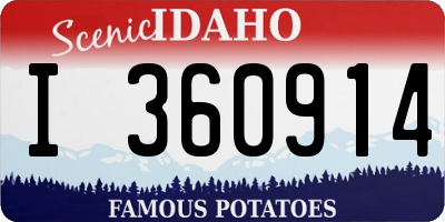 ID license plate I360914