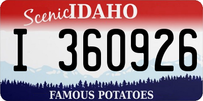 ID license plate I360926
