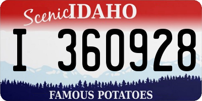 ID license plate I360928