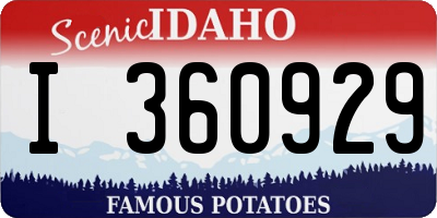ID license plate I360929