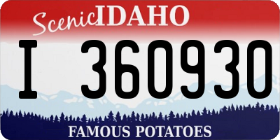 ID license plate I360930