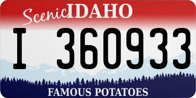 ID license plate I360933