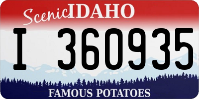 ID license plate I360935