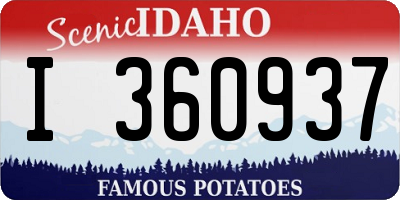 ID license plate I360937