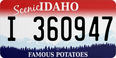 ID license plate I360947