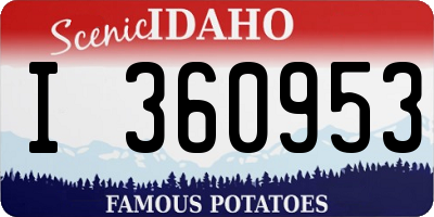 ID license plate I360953