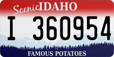 ID license plate I360954