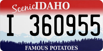 ID license plate I360955