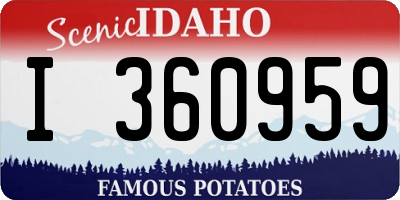 ID license plate I360959