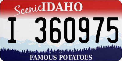 ID license plate I360975