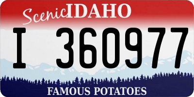 ID license plate I360977