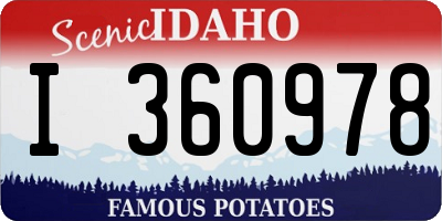 ID license plate I360978
