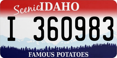 ID license plate I360983