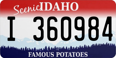 ID license plate I360984