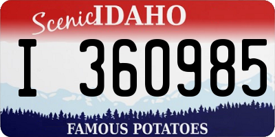 ID license plate I360985