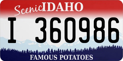 ID license plate I360986