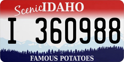 ID license plate I360988