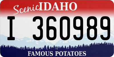 ID license plate I360989