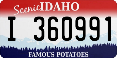 ID license plate I360991