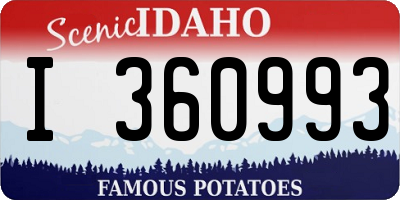 ID license plate I360993