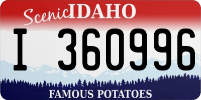 ID license plate I360996