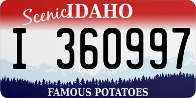 ID license plate I360997