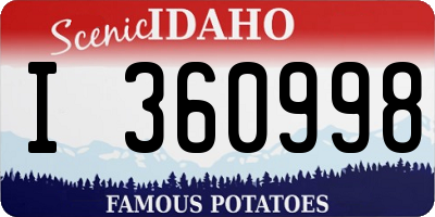 ID license plate I360998