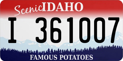 ID license plate I361007