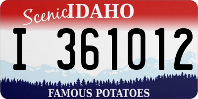 ID license plate I361012