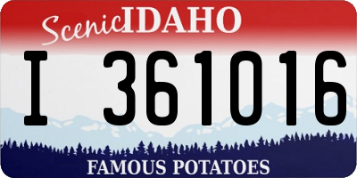 ID license plate I361016