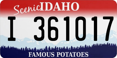 ID license plate I361017