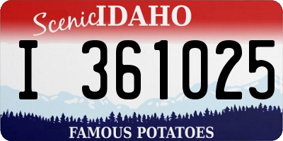 ID license plate I361025