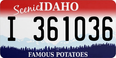 ID license plate I361036