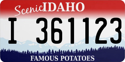 ID license plate I361123