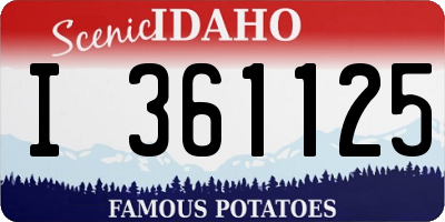 ID license plate I361125
