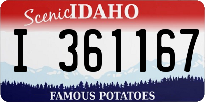 ID license plate I361167