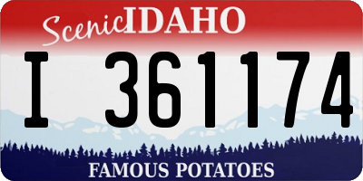 ID license plate I361174