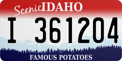 ID license plate I361204