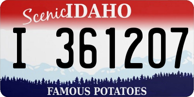 ID license plate I361207