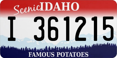 ID license plate I361215