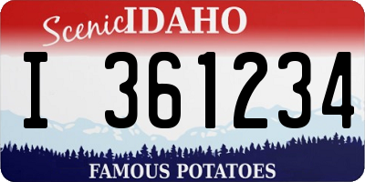 ID license plate I361234