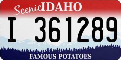 ID license plate I361289