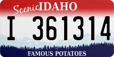 ID license plate I361314