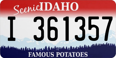 ID license plate I361357