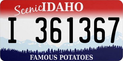 ID license plate I361367