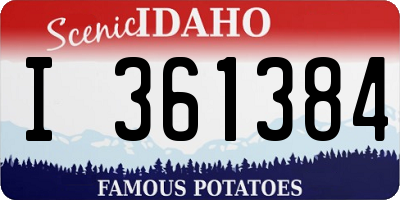 ID license plate I361384