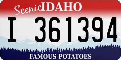 ID license plate I361394
