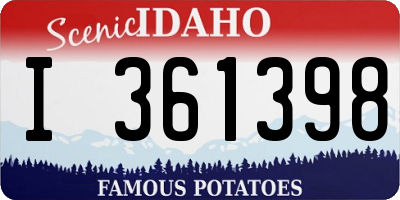 ID license plate I361398