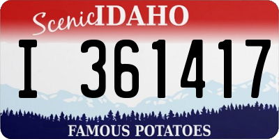 ID license plate I361417